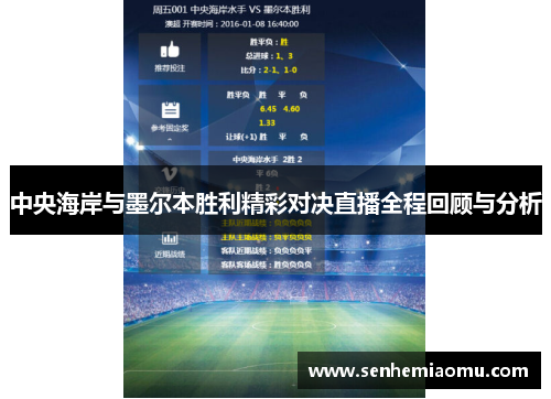 中央海岸与墨尔本胜利精彩对决直播全程回顾与分析